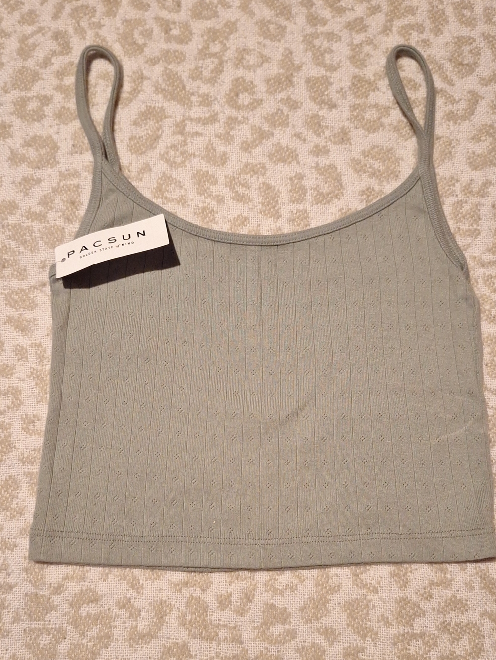 PacSun Light Sage Ribbed Cropped Cami